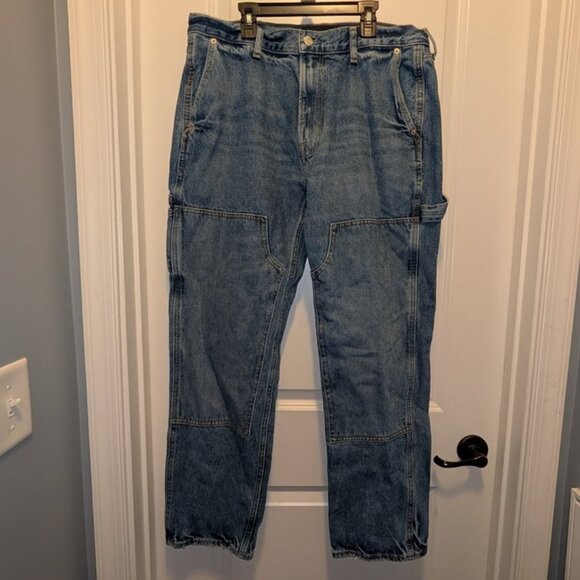 Abercrombie & Fitch 90s Loose Baggy Workwear Carpenter Relaxed Fit Jeans 34x32 - Picture 7 of 10